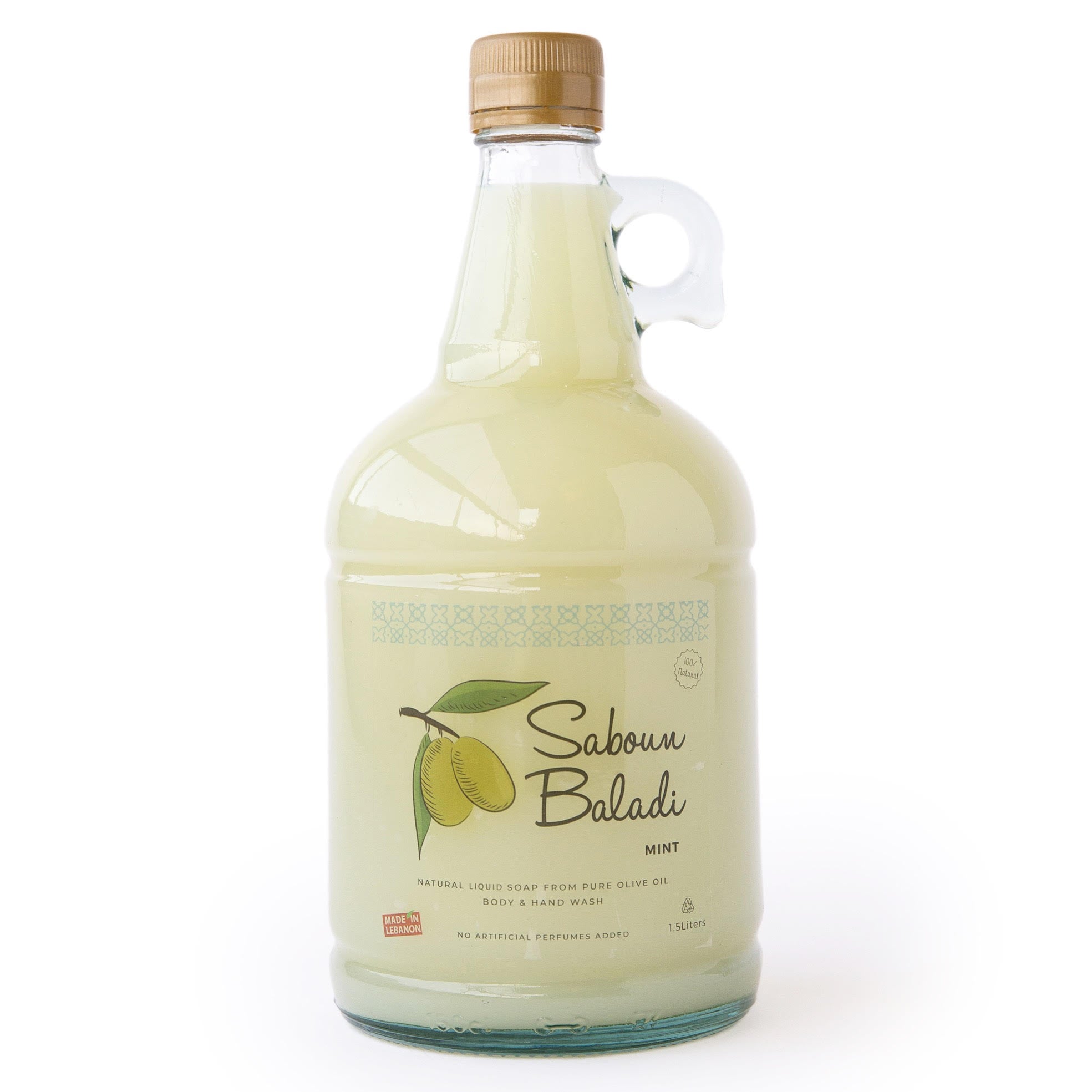 Saboun Baladi Traditional Liquid Soap – Mint 1.5L