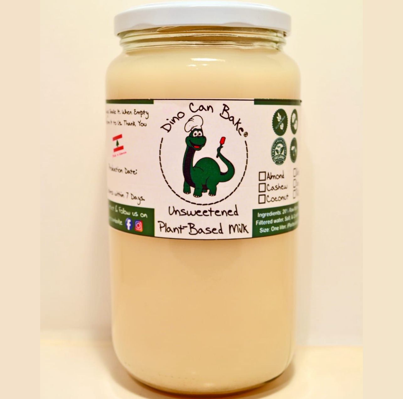 Dino Can Bake Fresh Coconut Milk 1L