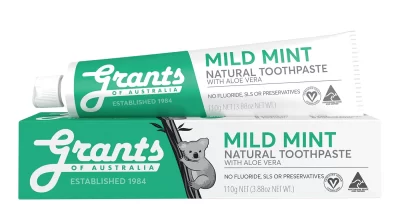 Grants Of Australia Mild Mint Toothpaste 110g – Fluoride Free