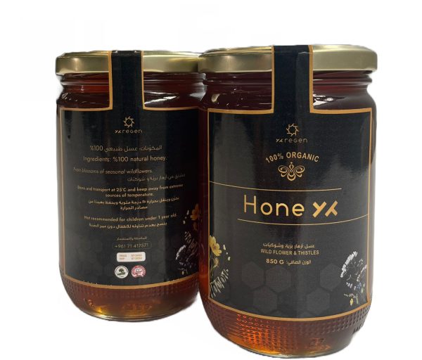 YY Regen Organic Wild Flower & Thistles Honey 850g